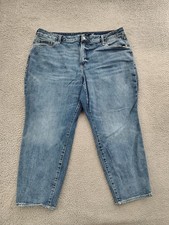 Old Navy Womens 20 High Rise Curvy OG Straight Jeans Blue Stretch Denim