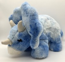 FAO Schwarz Glow Brights Blue Triceratops Roaring 16  Plush Toy - WORKS 