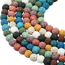 Colorful Lava Rock Essential Oil Diffuser Stone Loose Bead for Jewelry Making 8M