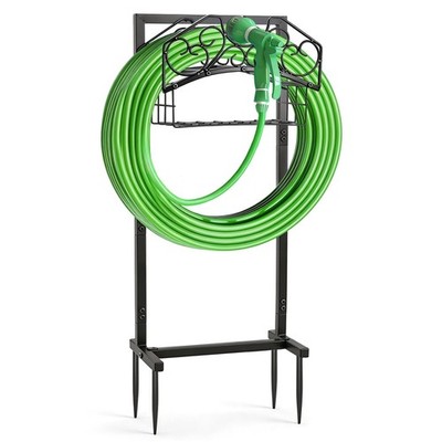Garden Hose Holder, Freestanding Water Hose Holder Stand with Storage Basket,...