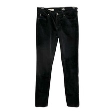 AG Adriano Goldschmied The Prima Mid-Rise Cigarette Black Corduroy Jeans SZ 26R