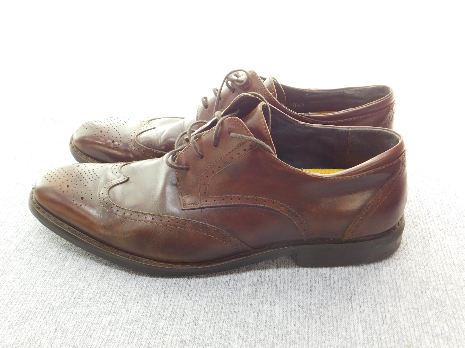 SAOLA Joseph Abboud scarpe eleganti derby uomo pelle marrone punta alare Oxford stringate 10 5D