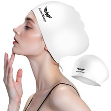 AzureWings Large Swim Cap for Women Men, Swimming Caps for Long Hair Adults Y...