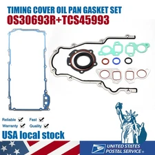 Timing Cover Oil Pan Gasket For Cadillac Chevrolet Buick Hummer GMC 4.8L 5.3L