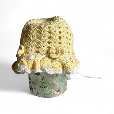 Charming Yellow Crochet Baby Hat with Flower