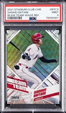 2021 TOPPS STADIUM CLUB CHROME BEAM TEAM WAVE REFRACTOR SHOHEI OHTANI PSA 9