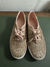 Keds x Kate Spade New York Champion Glitter Sneakers in Rose Gold - Size 9