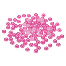 1500Pcs Flatback Pearls Beads, 4mm Flatback Pearls, Rose Red