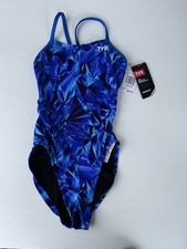 90 RETAIL Size 24 TYR Durafast Elite Girls Cutoutfit Performance Swimsuit