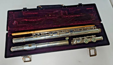 Vintage Amadeus by Wm. S. Haynes Co. Model AF500 Flute w Hard Case Silver Plated