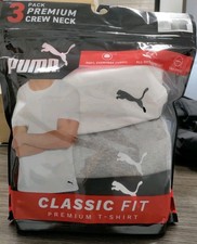 PUMA 3PACK PREMIUM CREW NECK CLASSIC FIT. S TO XL '. BLACK WHITE AND GRAY IN BAG