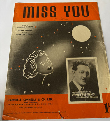 Vintage Miss You Noten Featured Ernest Binns 