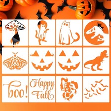 Halloween Stencils 8 Pumpkin Carving Stencil Boo Templates for Painting on W...