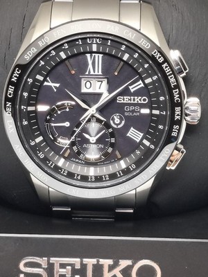 箱保付美品SEIKO ASTRON SBXB137 8X42-0AB0-3 SEIKO Astron 8X42-0AB0-3 SBXB137 Black Dial Solar Men's