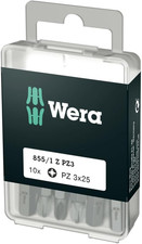 Image of Wera 05072405001 Pozidriv Extra-Tough Bits 855/1 Z PZ3 X 25 Mm, Pack of 10