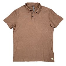 Vuori Mens Strato Tech Polo Shirt L Brown Performance Golf Athleisure Preppy