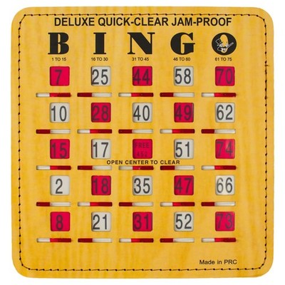 6.5 x 6.4 Jam-Proof Quick-Clear Deluxe Fingertip Slide Bingo Cards with Sliding