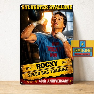 Rocky Speed Bag Training Metal Poster Sign 20x30cm Boxing Wall Art Decor