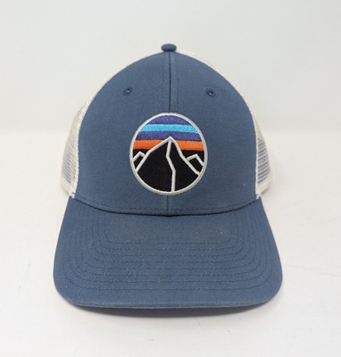 Patagonia Fitz Roy Mountain Sunset Low Profile Snapback Trucker Hat Blue White