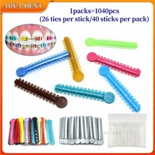 1040pcs Dental Orthodontic Ligature Ties Braces Elastic Rubber Bands 40 Colors