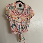 NWOT XS Disney Her Universe Tangled Paint Scene Tie Front Button Shirt Women’s  — photo 1