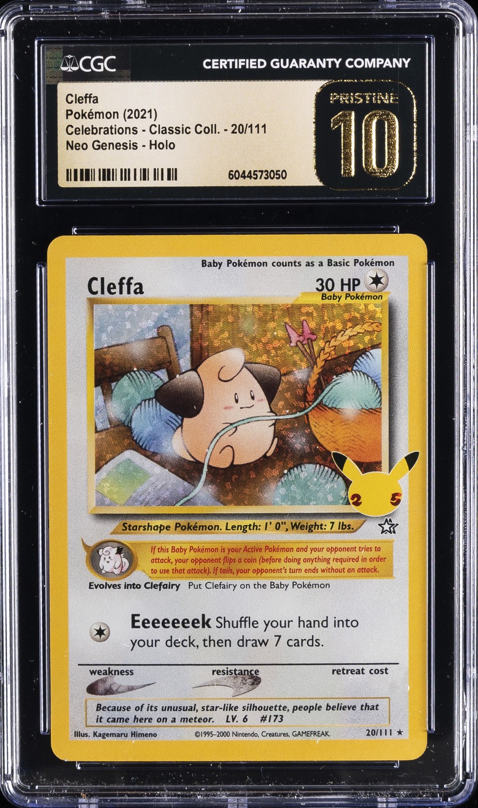 2021 POKEMON #20/111 CLEFFA CGC 10 PRISTINE