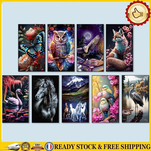 5D DIY Full Round Drill Diamond Painting Animal Kit Home Decoration Art ...