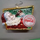 Vintage Coca Cola Santa Billboard Blown Glass Ornament Polonaise Kurt Adler