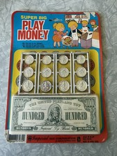 VTG NOS Imperial Toy Corp Super Big Play Money Paper Bills Plastic Coins