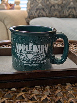 Dark Green Speckled Camp Mug, Coffee Cup: The Apple Barn & Cider Mill