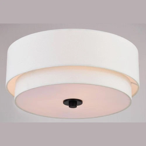 Vaxcel Burnaby 3 Light 16" Semi Flush Mount, Black/White - C0281 - Picture 4 of 5