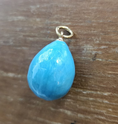 Turquoise enamel Easter egg pendant
