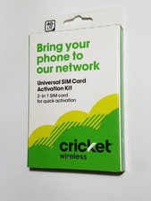 Rare Sealed New Cricket Wireless Prepaid Sim Card Activation Kit For State Phone