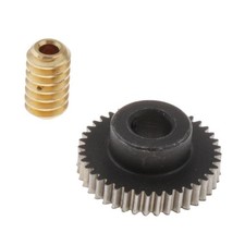 0,5 Modulus Stahl Schneckenrad 40 Zähne + Messing Zahnradwelle