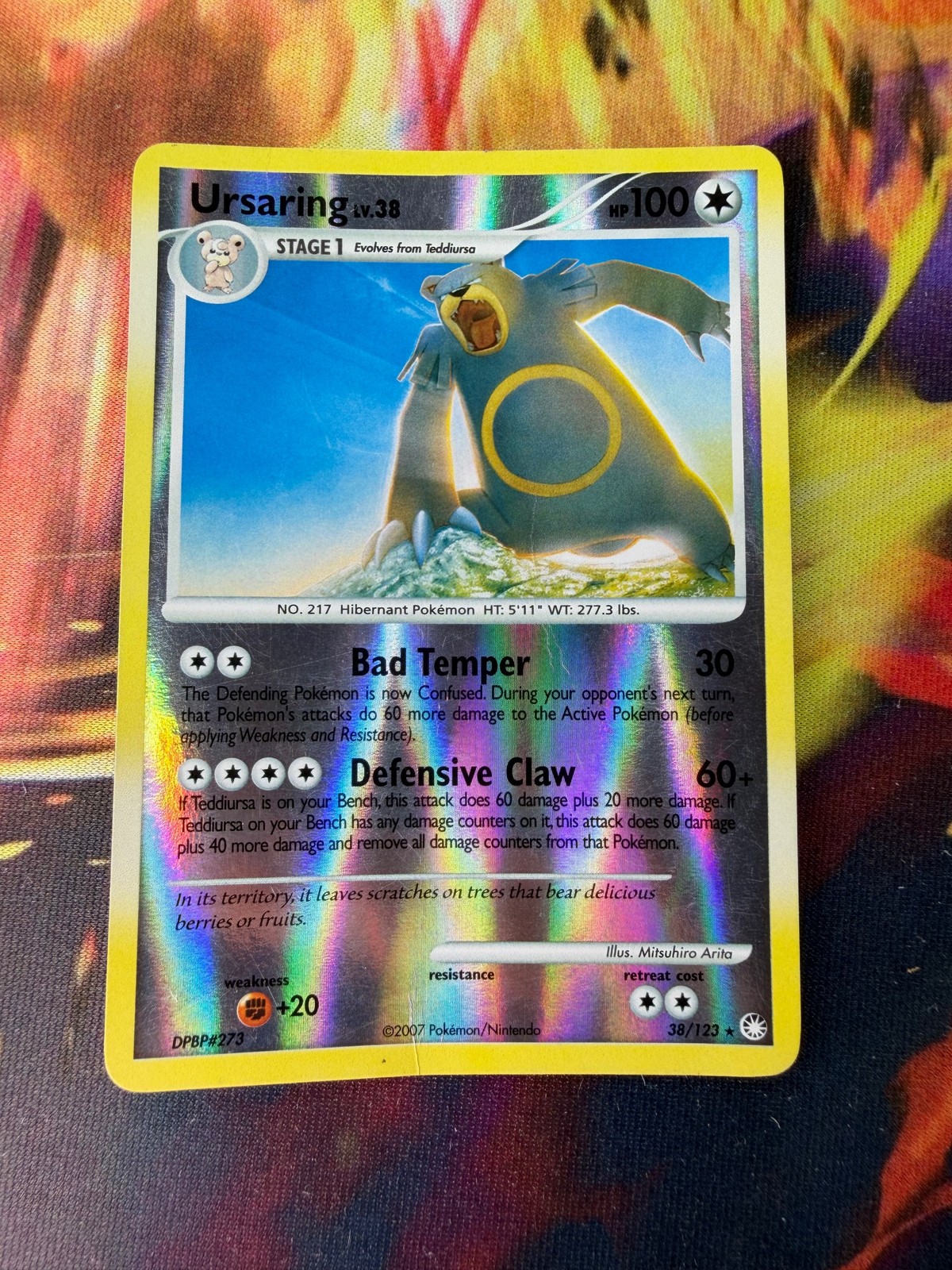Ursaring 38/123 LP-DMG Reverse Holo Rare Mysterious Treasures 2007 Pokemon TCG