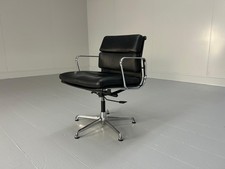 ICF HERMAN MILLER EAMES EA 208 SOFT PAD SWIVEL OFFICE CHAIR IN BLACK LEATHER