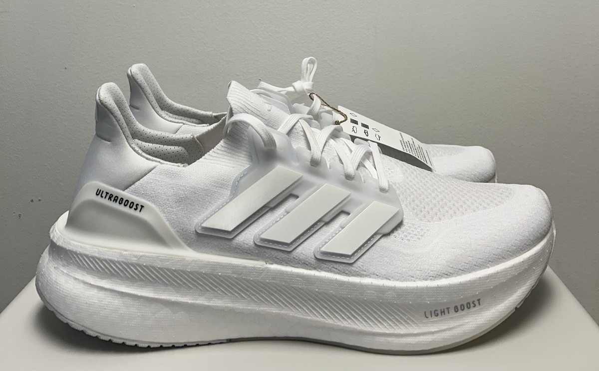 Size 12.5-Men's adidas UltraBoost 5 Triple White Running Shoes
