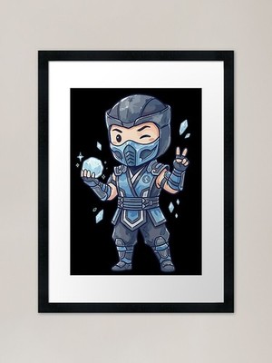 Sub-Zero Mortal Kombat MK Fanart Fr gerahmtes Wandbild Poster Leinwanddruck Bild