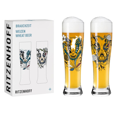 2er Set Ritzenhoff BRAUCHZEIT 07 + 08 Weizenbiergläser Petra Mohr 2021