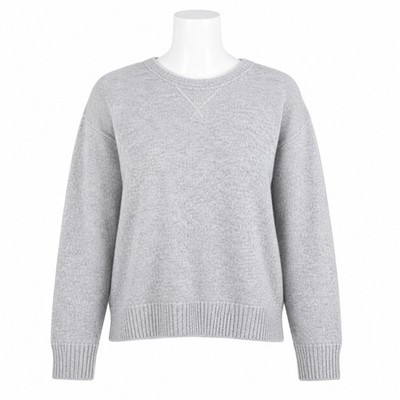 TNA Aritzia Sweater Small Grey Wool Blend Crewneck Knit Drop Shoulder Neutral