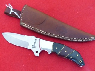 Antonio Bandaras Custom Handmade multi colored wood hunting Sheath knife MINT