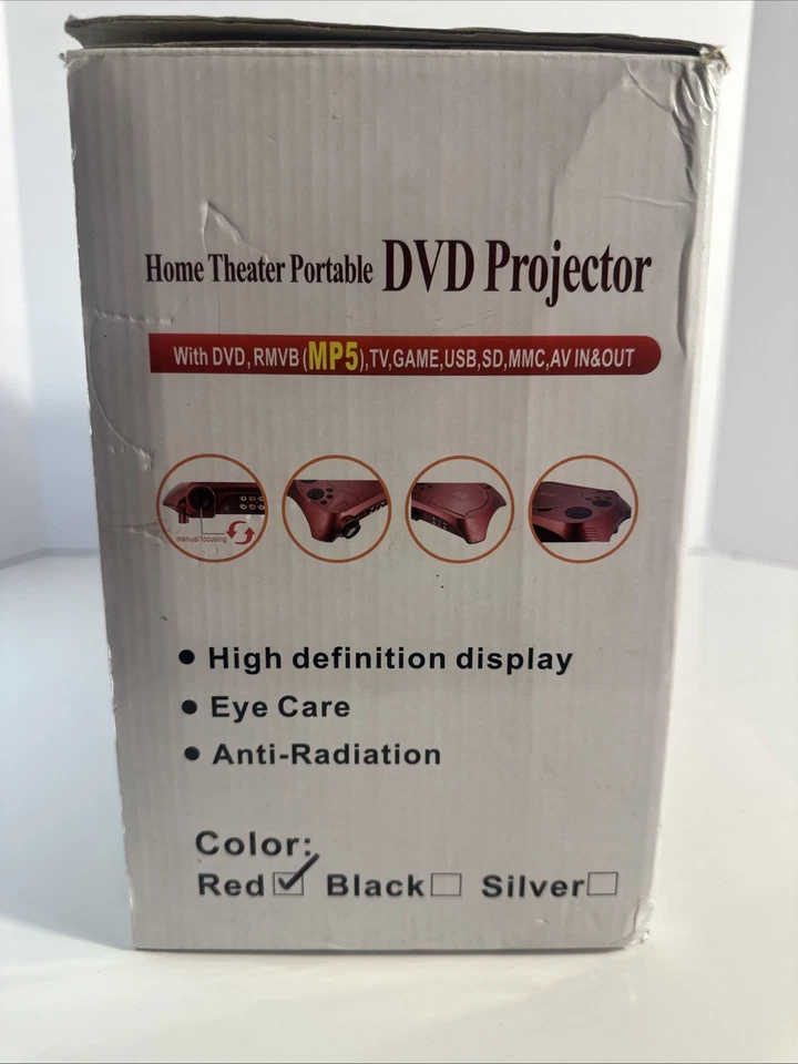 LED Multimedia Projector with DVD Movie Player Red - 240x320 - 40 ANSI Lumens - Image 3 of 4