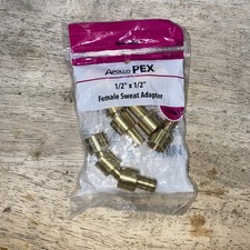 Apollo 1/2 in. Brass PEX-B Barb x 1/2 in. Female Copper Sweat Adapter 10-Pack 