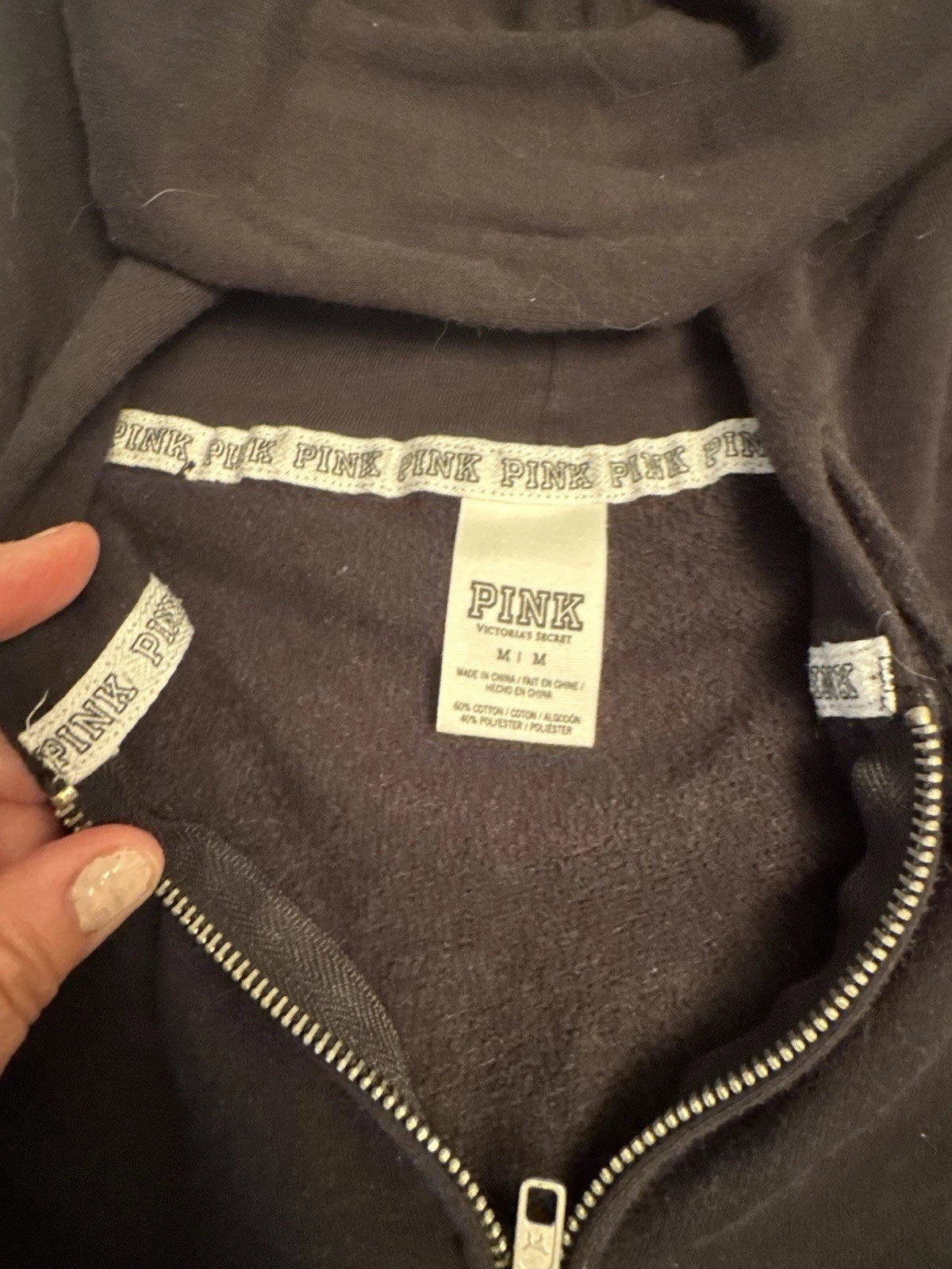 victoria-secret-vs full zip hooded rhinestone love jacket