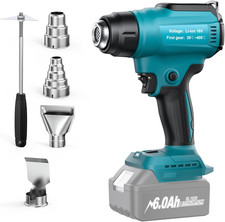 Heat Gun for Makita 18V Battery (No Battery), Cordless Hot Air Gun with 4 Nozzle