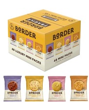 Image of Border Biscuits 48 in a box 4 Flavours Cookies Luxury Mini Packs, 2 per Pack