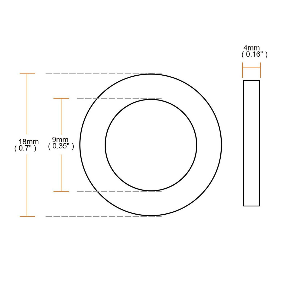 10 Pcs 4mm X 18mm Black Nitrile Rubber O-Ring Seals - Oil Resistant Sealing Washer Grommets