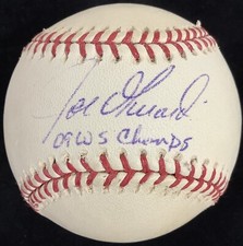 Joe Girardi Signed Baseball Rawlings Yankees Phillies Autograph 09 WSC Inscr JSA