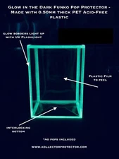 5 GLOW IN THE DARK 4 inch Funko POP Protectors SCRATCH RESISTANT 0.60mm Plastic