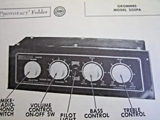 GROMMES 205PA PREAMP & PREAMPLIFIER PHOTOFACT